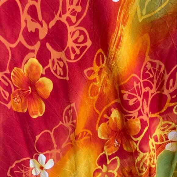 Jams World Women Dress XL Fire Flower Hawaiian Aloha Tropical Resortwear Boho - Picture 4 of 9